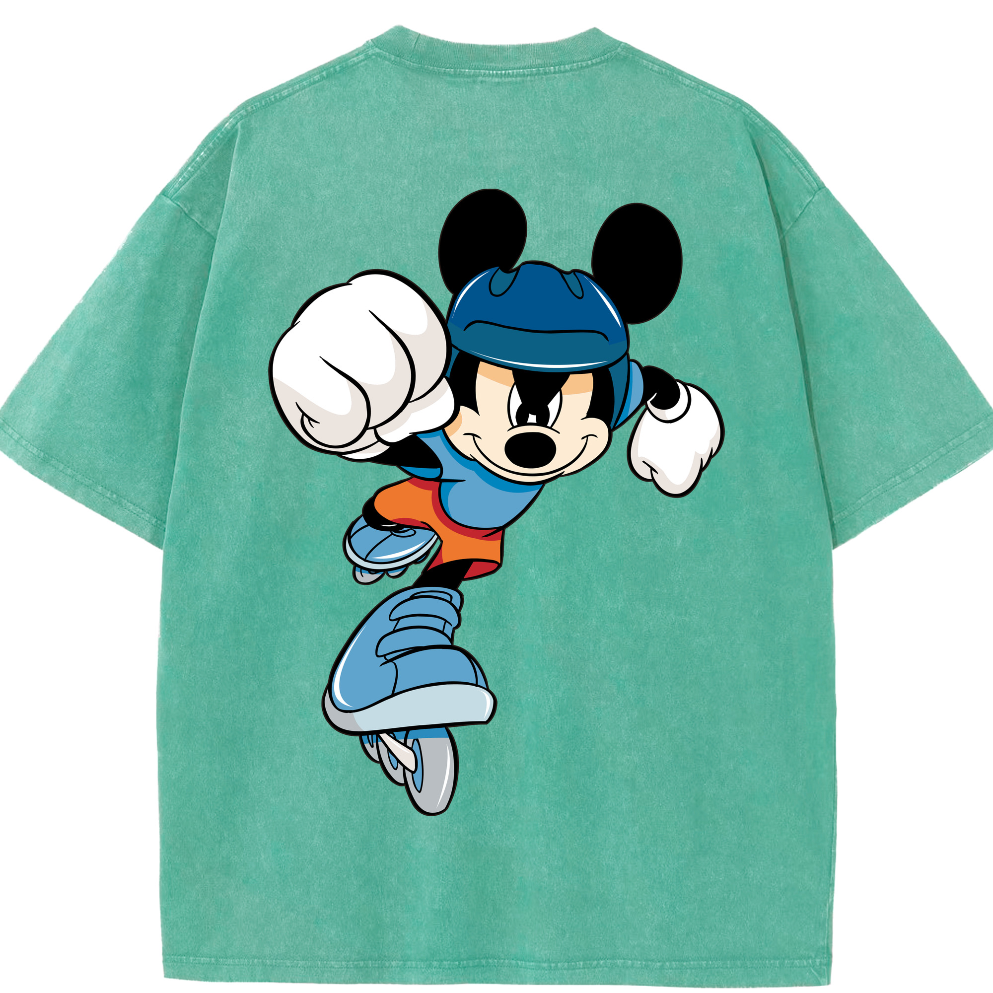 （画像用） ミッキーマウス Mickey Mouse 綿100% ヴィンテージ風 半袖Tシャツ（背面プリント）